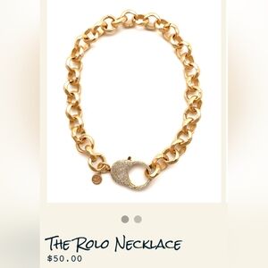 Gold Chain Necklace with Crystal Accent